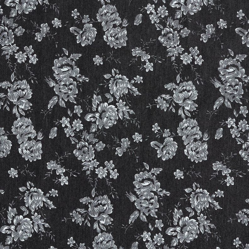Chambray Small Roses – black/white,  image number 1