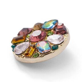 Rhinestone Metal Shank Button [ Ø20 mm ] – colour mix, 