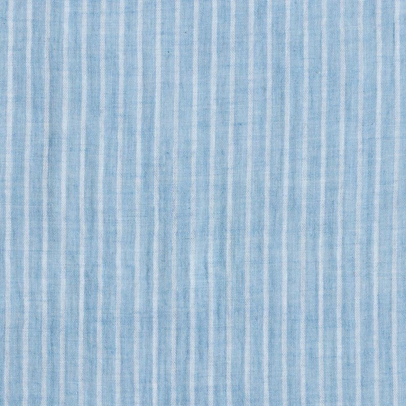 Double Gauze/Muslin yarn-dyed stripes | Poppy Fabrics – brilliant blue/white,  image number 1