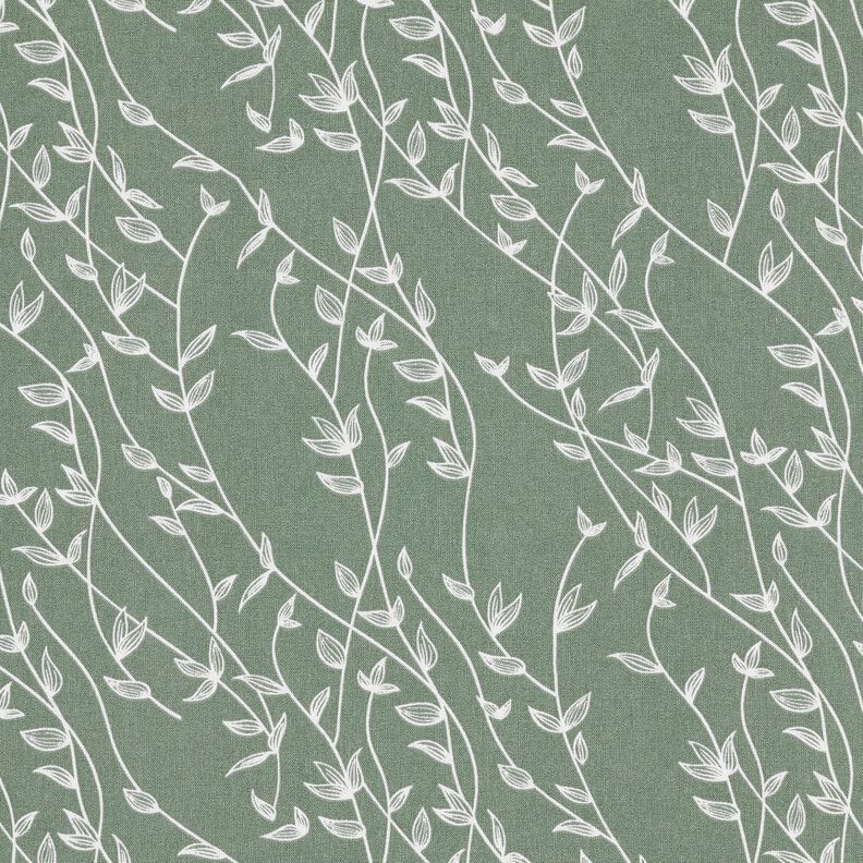 Cotton Poplin Leafy Vines – reed,  image number 1
