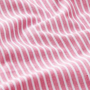 Cotton linen blend vertical stripes – pink/white, 