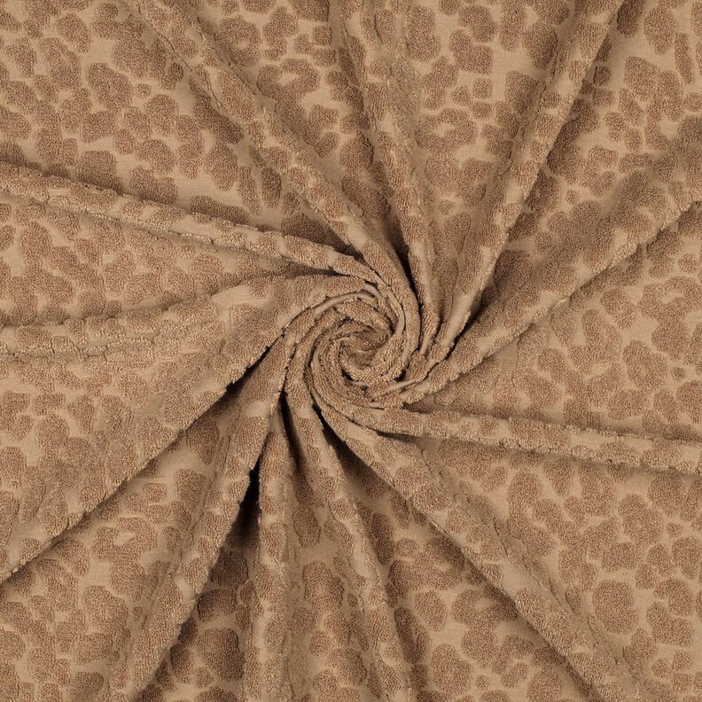 Towelling Fabric Stretch leopard print – light brown, image number 3