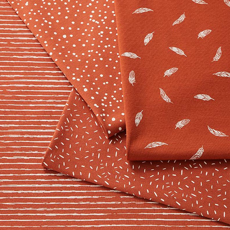 Cotton jersey feathers – terracotta,  image number 5