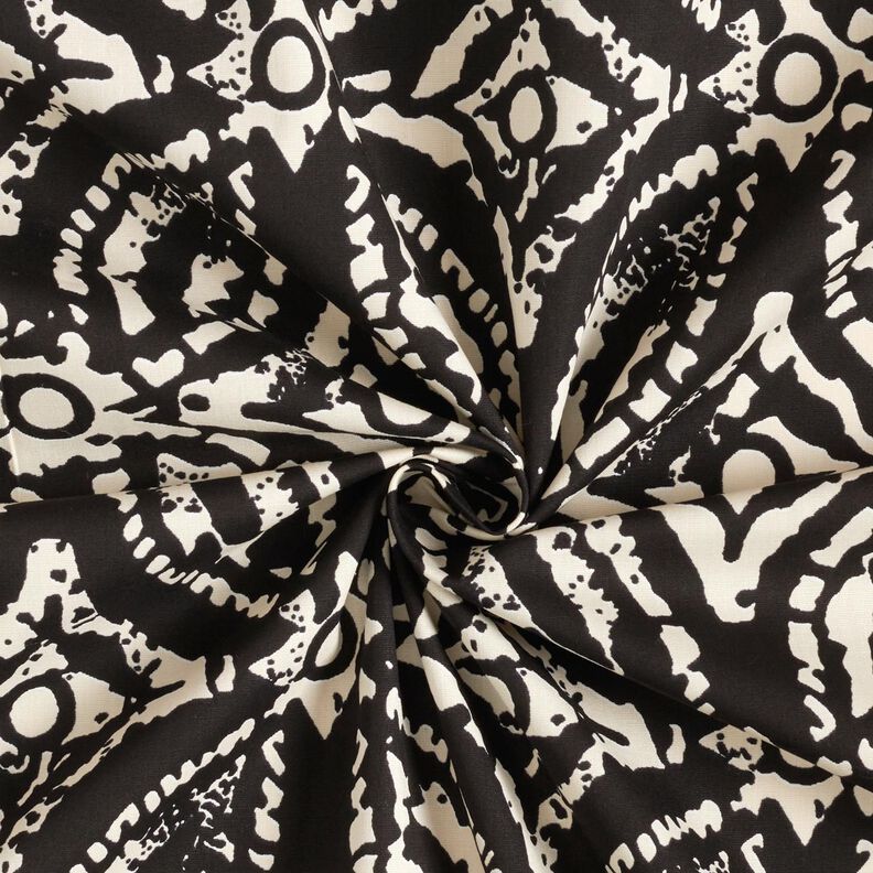 Blouse fabric abstract large pattern – black/white,  image number 4