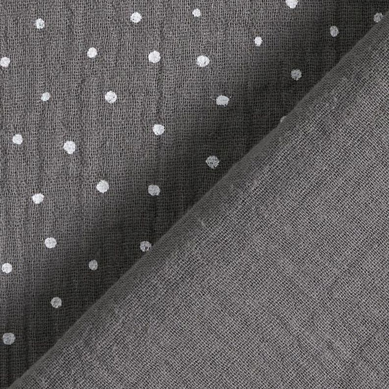 Double Gauze/Muslin Polka Dots – slate grey/white,  image number 4