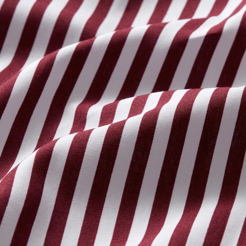 Cotton Poplin narrow stripes – burgundy/white,  image number 2