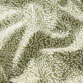 Cotton Cretonne Mini leaves – light khaki/white, 