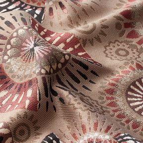 Decor Fabric Jacquard elegant mandala – dark taupe/burgundy, 