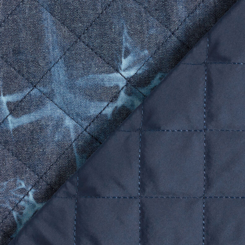 Tie-dyed chambray quilted fabric – denim blue,  image number 5