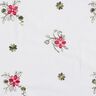 Cotton Poplin Embroidered bouquets – white/berry,  thumbnail number 1
