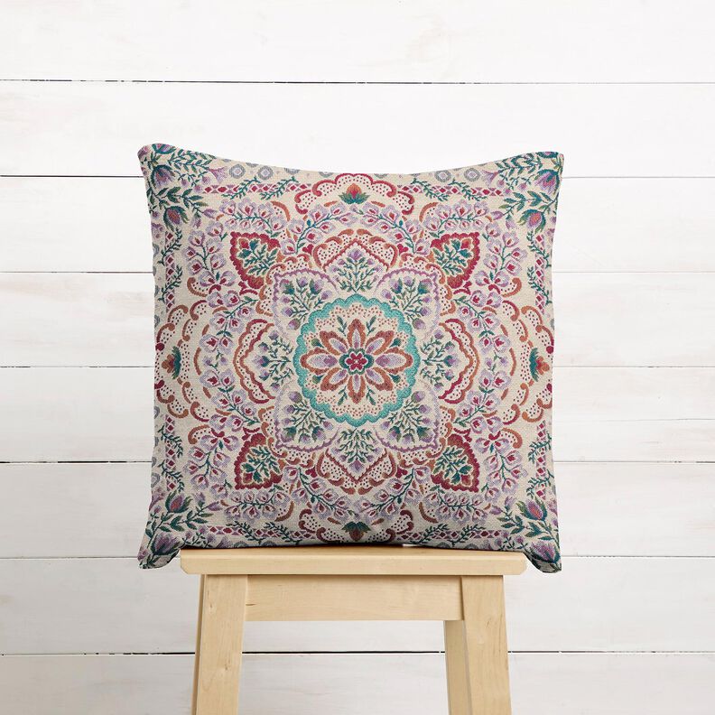Decorative Panel Tapestry Fabric large mandala &ndash; pastel violet/light beige,  image number 5