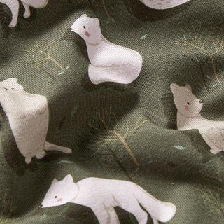 Organic Cotton Jersey Arctic Fox and Marmot Digital Print – dark pine, 