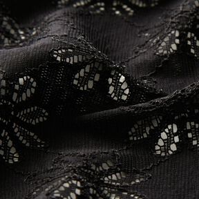 Flowers stretchy lace – black, 