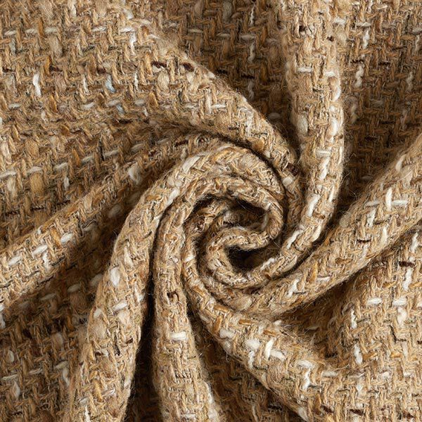 Mottled Pure New Wool Blend Coating Fabric – dark beige,  image number 5