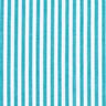 Narrow striped cotton fabric – white/turquoise,  thumbnail number 1