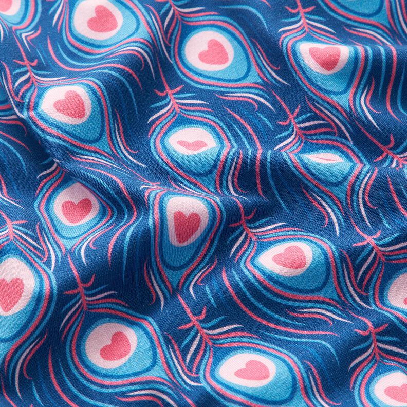Cotton Jersey Peacock | Stoff&Liebe – royal blue/intense pink,  image number 2