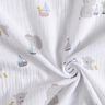 Double Gauze/Muslin animals and boats – white/silver grey,  thumbnail number 3