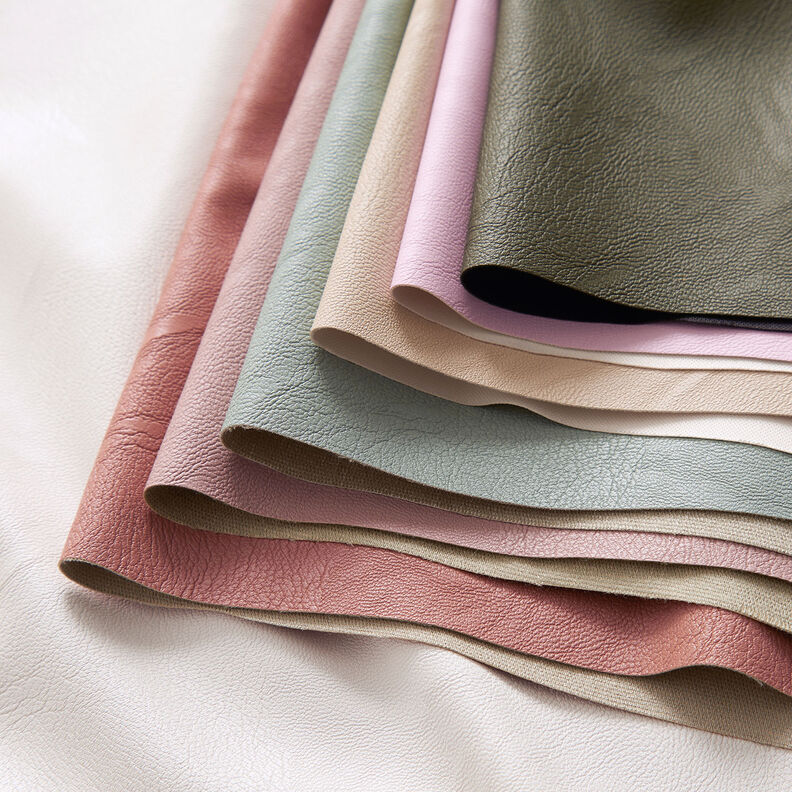 Stretch imitation leather plain – dusky pink,  image number 4