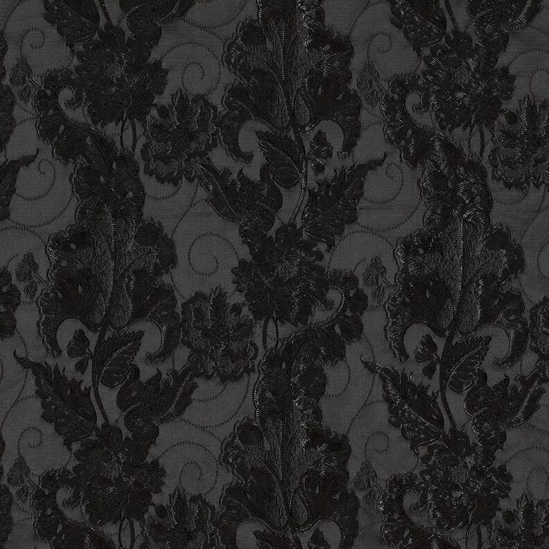 Garment Jacquard Brocade Flowers – black,  image number 5