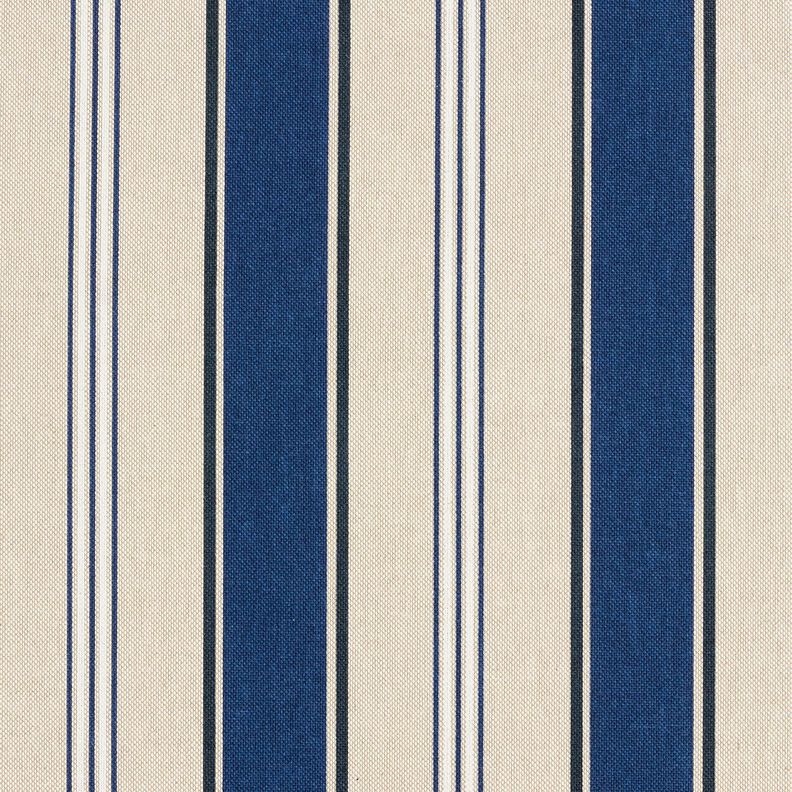 Decor Fabric Half Panama nautical stripes – natural/indigo,  image number 1