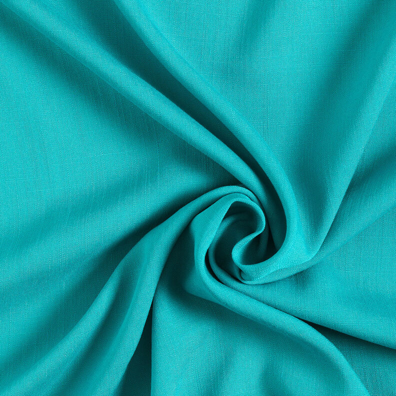 Linen look viscose fabric – turquoise,  image number 1