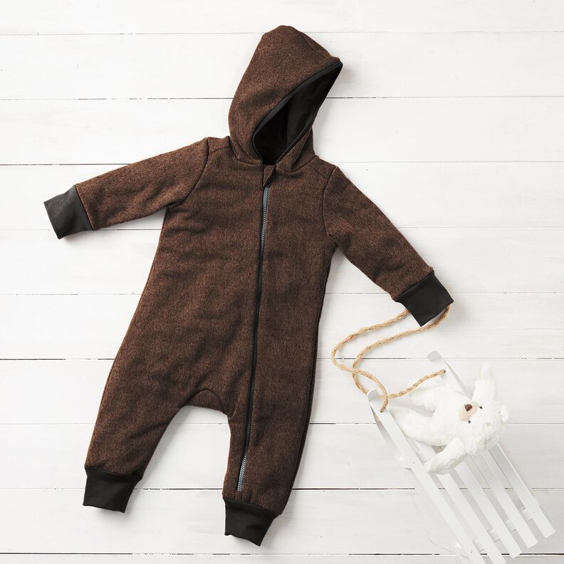 Fulled woollen loden Mottled – dark brown, image number 9