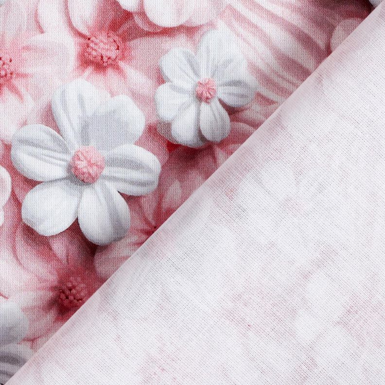 Cotton Poplin confectionary flowers Digital Print – light dusky pink,  image number 4