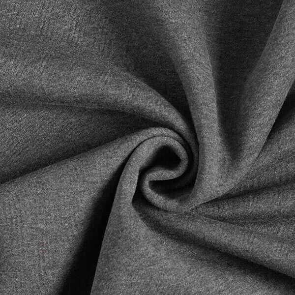 Brushed Melange Sweatshirt Fabric – dark grey,  image number 1