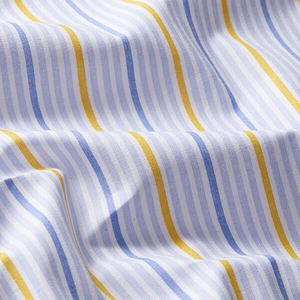 Cotton Cretonne Multicoloured Stripes – white/silver blue,  image number 2