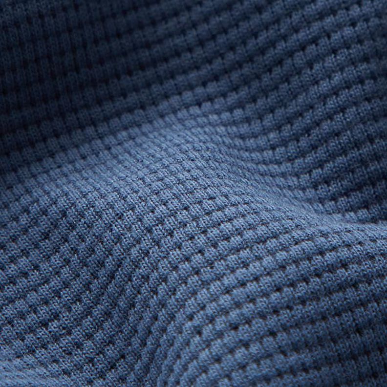 Mini Cotton waffle jersey Plain – denim blue,  image number 3