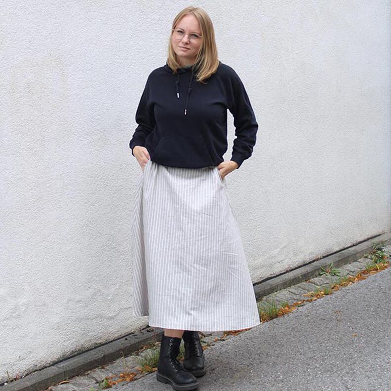 FRAU CARRY - wide skirt with elastic waistband in the back, Studio Schnittreif  | XS -  XXL,  image number 3