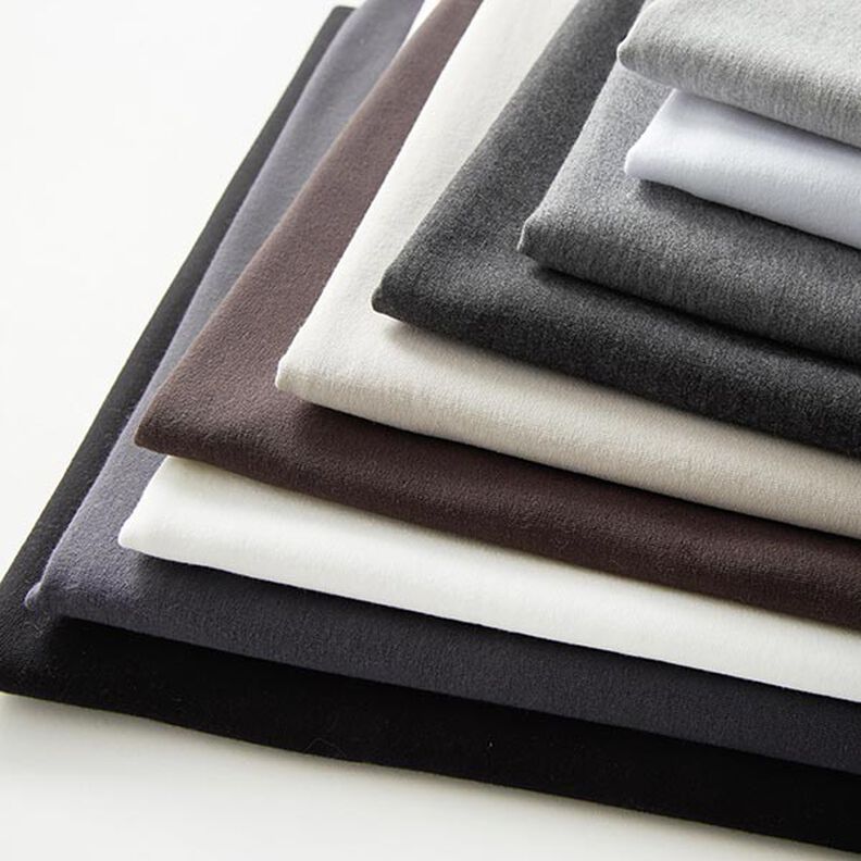 Light Cotton Sweatshirt Fabric Plain – dark brown,  image number 10