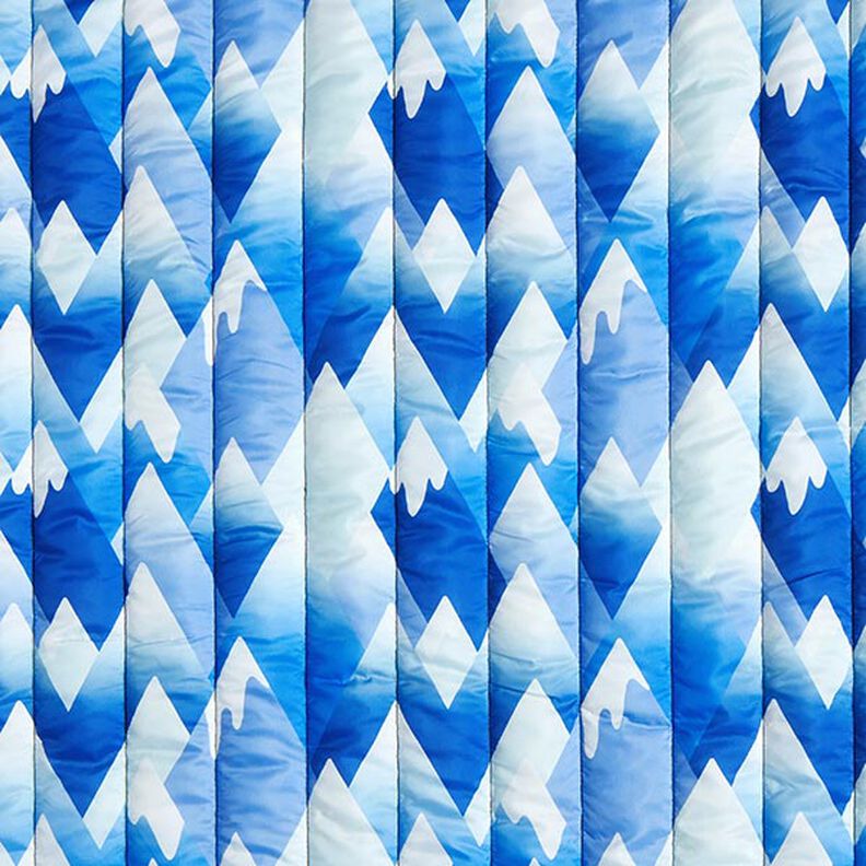 Quilted Fabric Mountains – royal blue/white,  image number 1