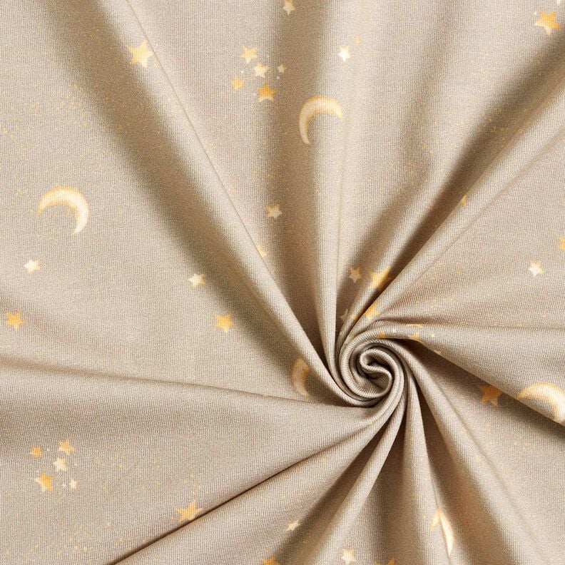 Cotton Jersey starry sky Digital Print – light taupe,  image number 3