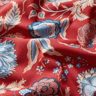 Decor Fabric Canvas Oriental Flower Print – carmine, 