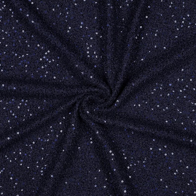 Knit Bouclé Sequins Plain | Poppy Fabrics – midnight blue,  image number 4