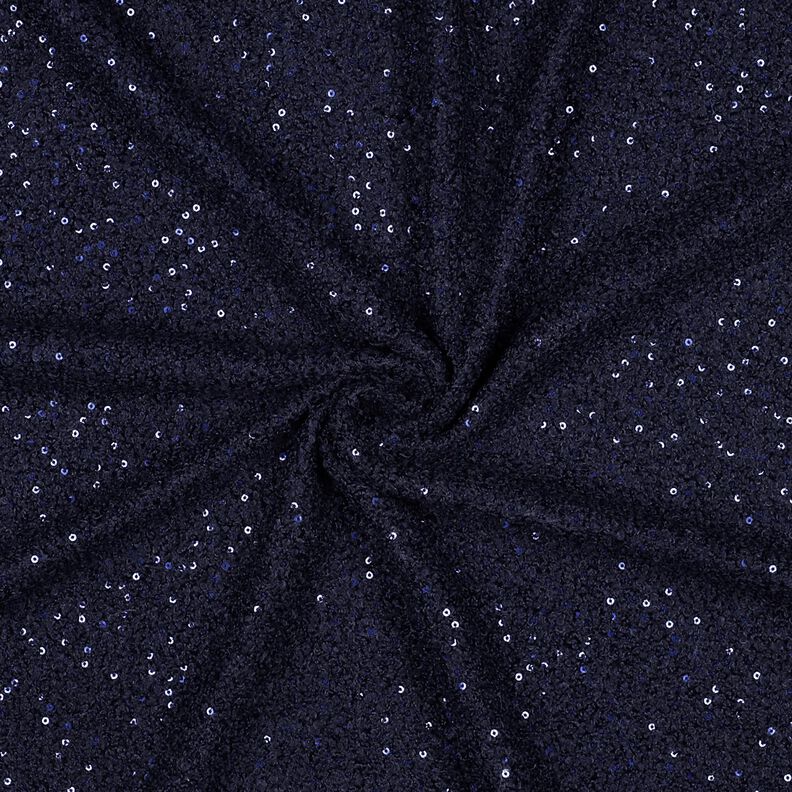 Knit Bouclé Sequins Plain | Poppy Fabrics – midnight blue, image number 4