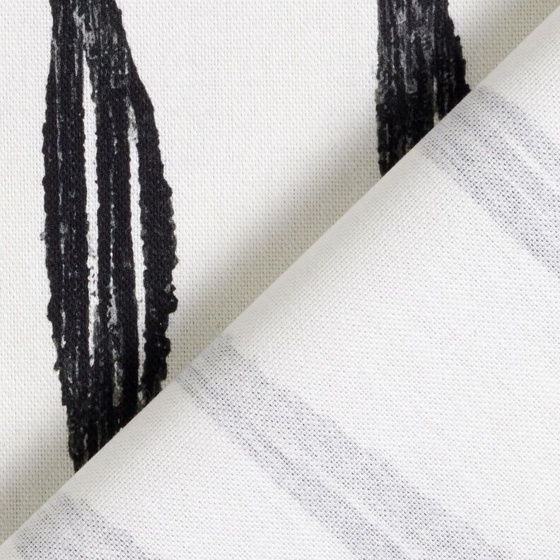 Decor Fabric Half Panama wavy stripes – black/ivory, image number 4