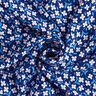 Viscose crepe small flowers – navy blue/white,  thumbnail number 3