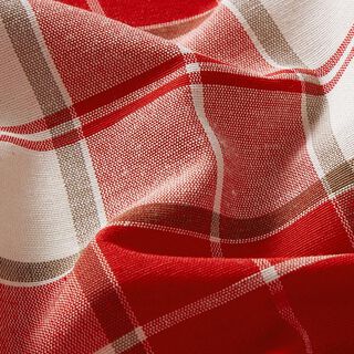Decor Fabric Canvas large checks – red/natural, 