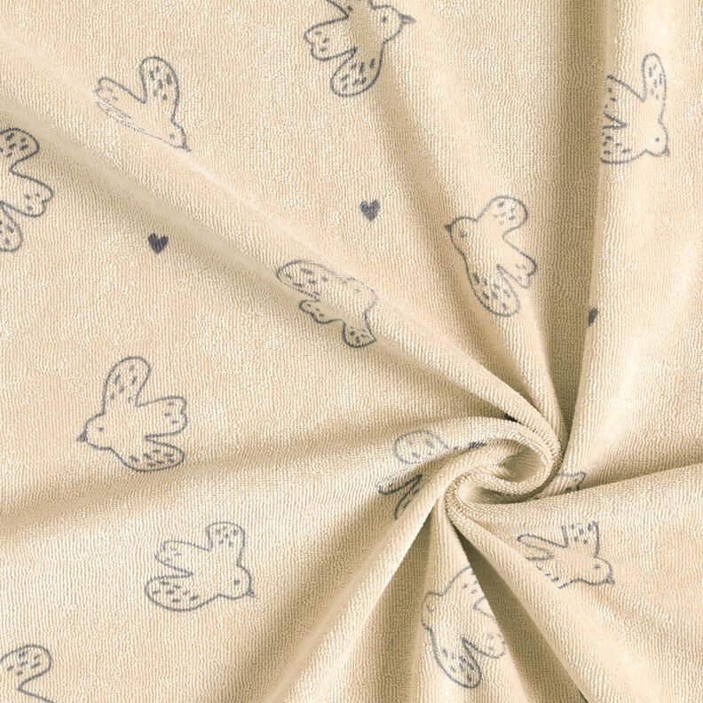 terry cloth jersey little birds – almond,  image number 3