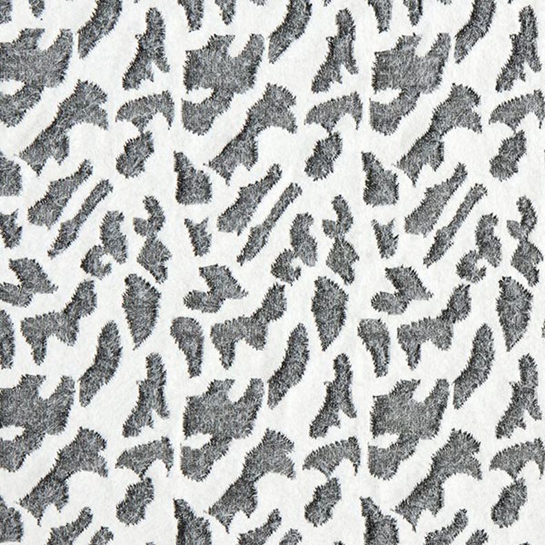 Knit jacquard abstract leopard print pattern – white,  image number 1
