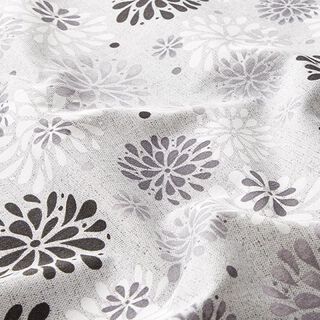 Decor Fabric Canvas Flowers – grey/white, 