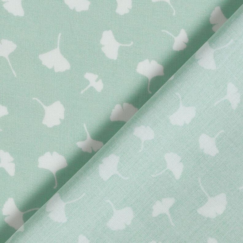 Ginkgo leaves bamboo fabric – pale mint,  image number 4