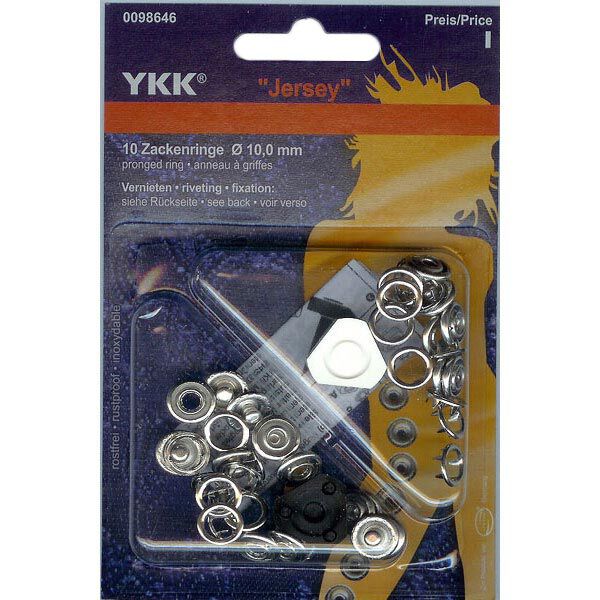 No-Sew Press Fasteners Jersey 8 – silver | YKK,  image number 1