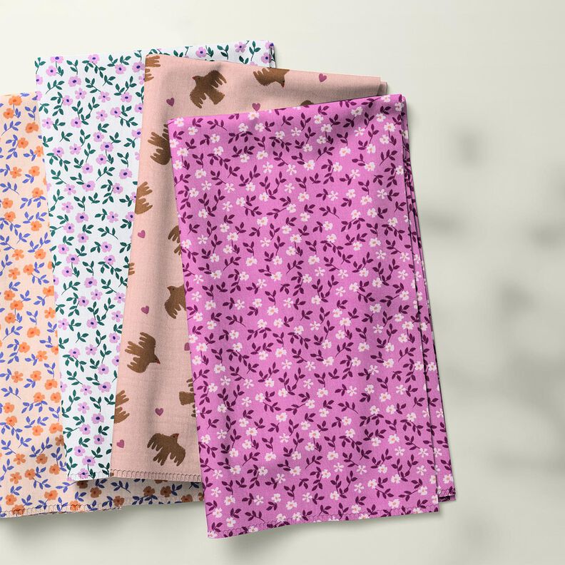 GOTS Cotton Poplin Ditsy Flowers | Poppy Fabrics – natural/peach orange, image number 6