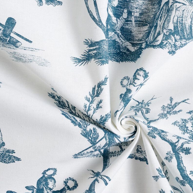 Decor Fabric Half Panama happy dancers 280 cm – ocean blue/white,  image number 3