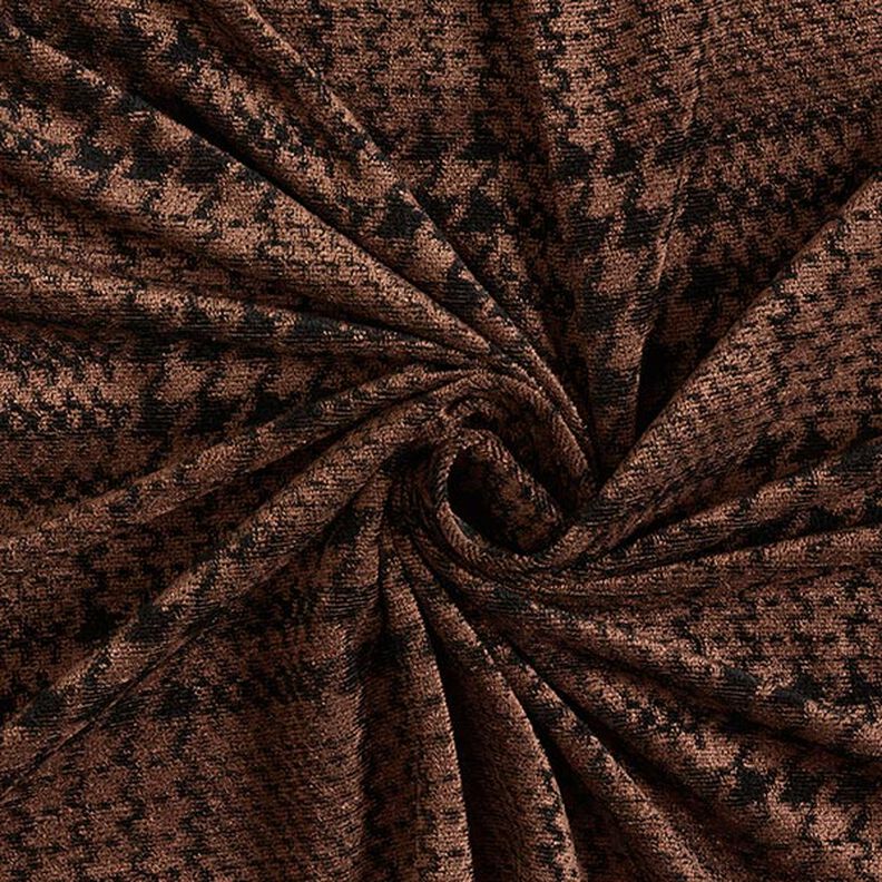 Glen Plaid Velvet Jersey – chestnut/black,  image number 3