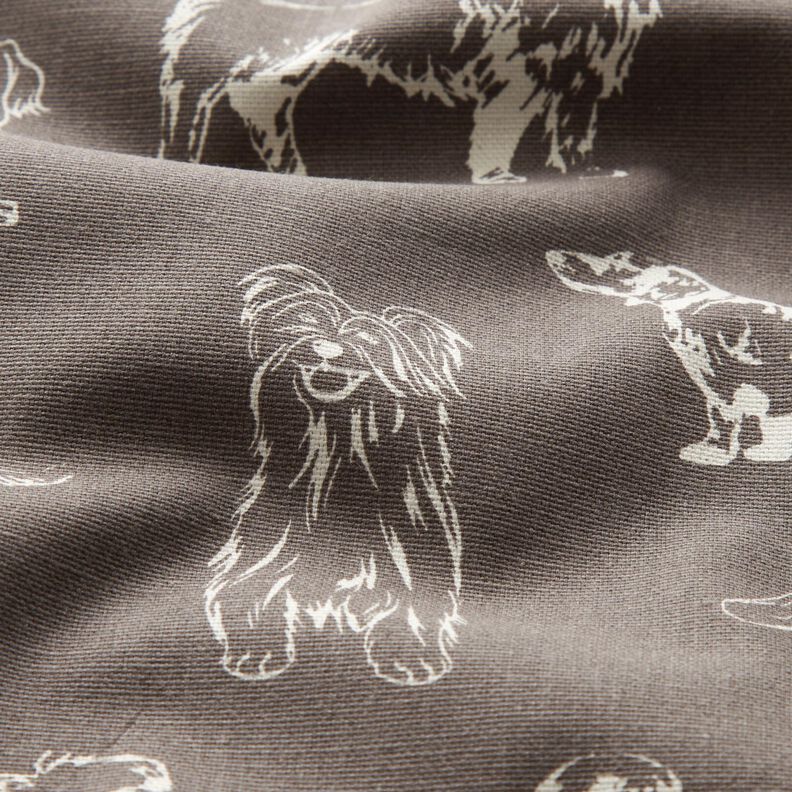 Decor Fabric Canvas Dogs – dark grey/cream, image number 2