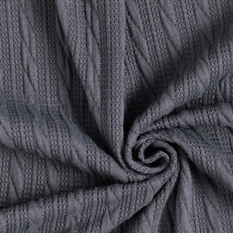 Knit Cloqué Cable-knit print – midnight blue, image number 3